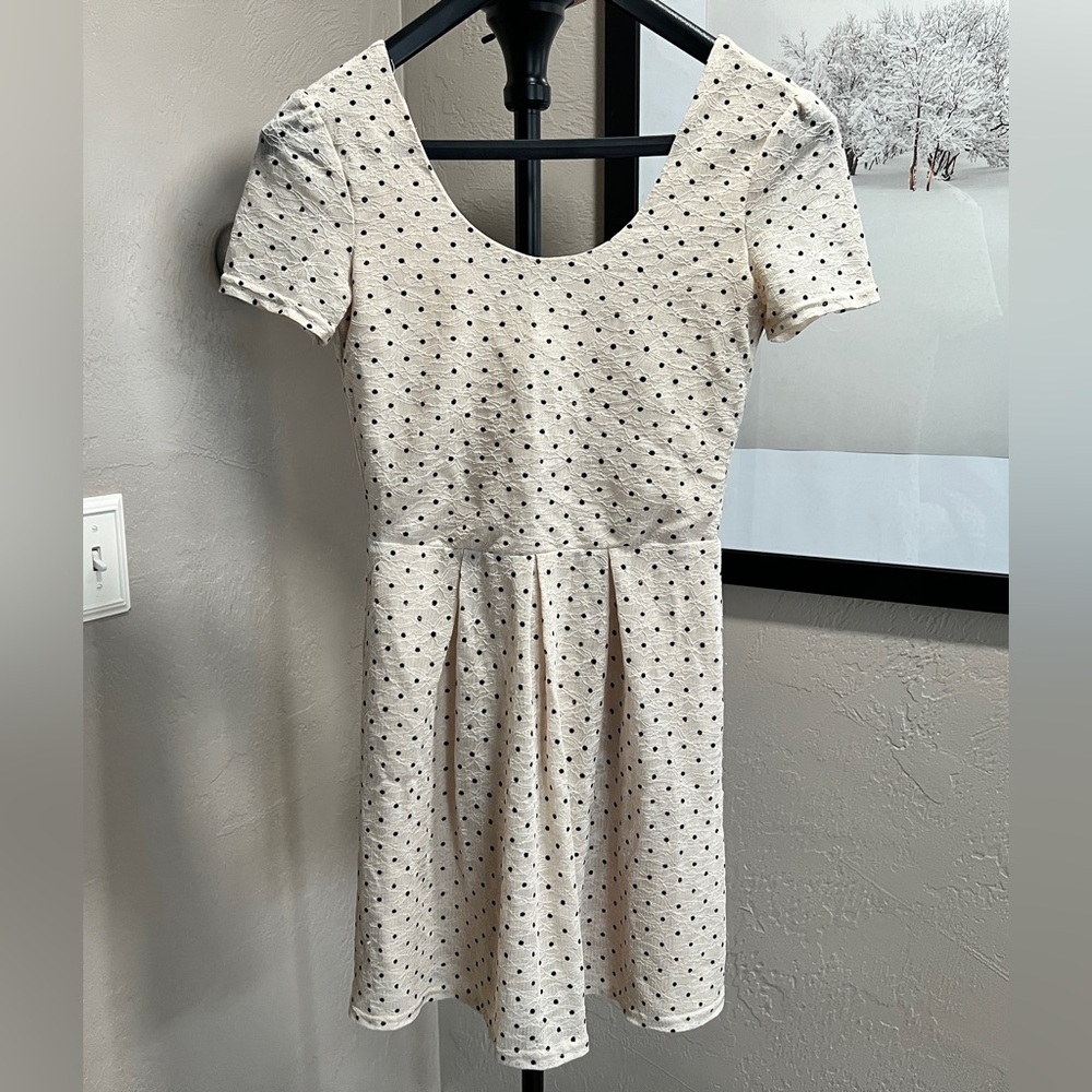 Pins and Needles Polka Dot Lace Fit & Flare Dress Size S